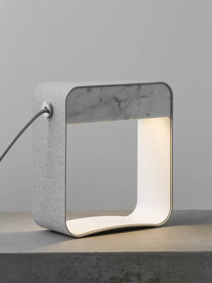 Table lamp Small Square Eau de lumière - Marble - Designheure